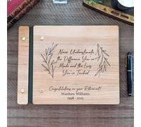 WEIYOUDP Libro degli ospiti personalizzato per pensionamento, in legno inciso, libro degli ospiti personalizzato, album fotografico, album fotografico, album per ritagli, regalo di pensione per lui