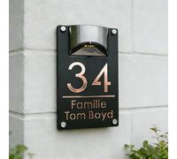 WEIYOUDP Numeri civici a energia solare personalizzati per esterni, cartello illuminato personalizzato, targa con indirizzo a energia solare, per giardino, cortile, casa, garage e porta d'ingresso (18