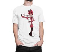 WEIZHINA Men's Hazbin Hotel Alastor T-Shirt, Cartoon Tee White XL