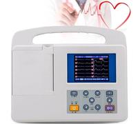 WEIZIIA Monitor ECG/EKG Portatile, Monitor paziente ECG EKG, elettrocardiografo Digitale LCD a Colori a 12 derivazioni e 3 canali, con Carta da Stampa, per Uso Domestico e ospedaliero
