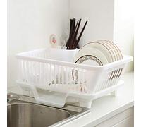 WEIZQ in plastica - Scolapiatti scolapiatti cesto scolapiatti scolapiatti per piatti e posate, Plastica, bianco, 44,5×31,5×18,5cm