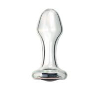 WEJFHBCOV Grande dildo in vetro cavo, 3 stili, trasparente, dildo anale vaginale con tappo in silicone, giocattolo sessuale con speculum cavo for coppie di uomini e donne(B)