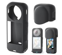 Wejinron Kit di custodia in silicone per Insta360 X4 Air, custodia protettiva in silicone copriobiettivo, accessori per Insta360 X4 Air (nero)