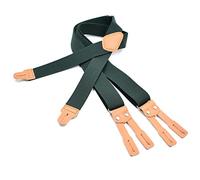 WEJUN Bretelle da Uomo Camicia da Uomo Elegante Pantaloni da Soggiorno Pantaloni Bretelle con Clip in Pelle con Bottoni Bretelle Elastiche Regolabili da 3,5 Cm, Verde Scuro