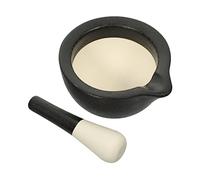 WEKADRIN 1 set Ciotola da per Macinare e Mischiare con Pestello Ergonomico Antiscivolo Strumento per Schiacciare e Preparare Salse Piccola Nero Opaco