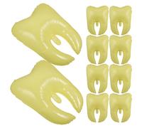 WEKADRIN 10 Palloncini Gonfiabili a Forma di Dente in Pe Giallo, Decorazioni per Shower e Festa Primo Dente, Centrotavola Tema per Eventi e Clinica Dentistica