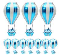 WEKADRIN 10 Palloncini Mongolfiera in Alluminio Blu 4D Decorazioni per Feste di Compleanno Addobbi per Eventi e Aule Palloncini di Elio Leggeri per Celebrazioni