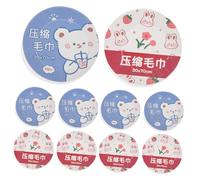 WEKADRIN 10 pezzi Asciugamani da Viaggio Compatti in Fibre Vegetali Salviette Comprime Portatili e Usa e Getta per Uso Esterno e Viaggi Confezione Coniglietti Orsetti