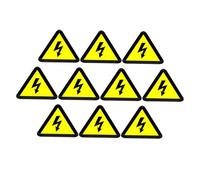 WEKADRIN 10 pezzi Etichette di Avvertimento Alta Tensione Adesive Triangolari Giallo per Sicurezza Elettrica in Casa Industria e Scuole