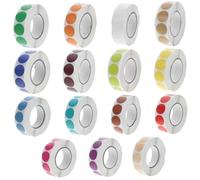 WEKADRIN 15 pezzi Etichette adesive colorate rotonde autoadesive per codifica colori organizzazione scuola ufficio fai da te facili da rimuovere e riutilizzabili dimensioni