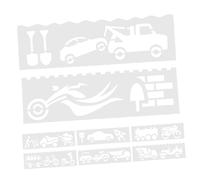 WEKADRIN 1set Stencil per Disegno Tematico Trasporti Modelli di Aereo Auto e Veicoli per Pittura Progetti Scolastici e Creazioni Artistiche