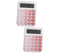 WEKADRIN 2 Pezzi Calcolatrice Tavolo con Grandi Antiscivolo Display Design Carino Rosa per Ufficio e Contabilità