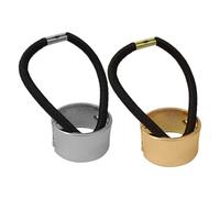 WEKADRIN 2 pezzi Elastici Capelli Metallici Punk Fasce Elastiche per Coda di Cavallo Donna Ragazze Accessori Moda Specchio Riflettente Argento Oro Adatti per Sport Feste e Uso Quotidiano