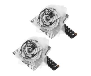 WEKADRIN 2 pezzi Elastici per Capelli Donna Fasce Telefoniche Spirale con Motivi Acquerello Cinesi Accessori per Acconciature con Treccia Bolle e Dettaglio Mille Caratteri Leggeri e