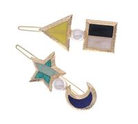WEKADRIN 2 pezzi Fermagli Capelli Geometrici con Perle Forma di Stella e Piccole Mollette Eleganti per Donna Accessori Moda per Acconciature Quotidiane e Occasioni Speciali