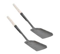 WEKADRIN 2 pezzi per Cenere con Manico in Legno Badile per Leggero e Robusto Paletta Braci Compatta per e Cucina Attrezzo Portatile per Giardino e Stufa