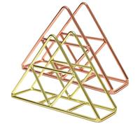 WEKADRIN 2 pezzi Porta Tovaglioli da Tavolo in Metallo Triangolare Dorato e Rosa Antico Dispenser Carta da Tavola Stabile per Ristoranti Bar Feste e Hotel Design Senza Spigoli Decorazione