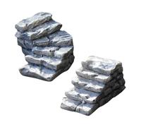 WEKADRIN 2 pezzi Scalini in Resina per Micro Paesaggi Decorazione Miniatura Casa Bambole Scale in Pietra Resistenti e Facili da Installare per Giardini Fatati e Ambientazioni Fai da Te