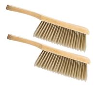 WEKADRIN 2 pezzi Spazzola Morbida per Pulizia con Manico in Legno Pennello per Spolverare Tessuti Divani e Superfici Spazzola Delicata per Polvere e Detriti Domestici