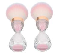 WEKADRIN 2 Pezzi Spolverino Unghie Spazzola Morbida per Pulizia Efficiente Unghie e Manicure Portatile Rosa