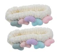 WEKADRIN 2 Pz lavare la fascia scrunchies hair band bandana foular spray termico per coda di cavallo impacchi per la testa della spa cravatte per facciali spa tessuto Beige