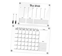 WEKADRIN 2 set Bacheche Messaggi Trasparenti in Acrilico Lavagne Cancellabili da Parete Memo Board Piccole e Facili da Pulire per Casa e Ufficio