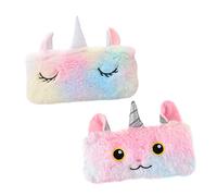 WEKADRIN 2 Set Borsa Di Peluche Unicorno Contenitore Per Matite Borsa Con Cerniera Per Penna Astuccio Cute Astuccio Scuola Pochette Trucchi Astuccio Per Matite Borsino A Penna 2 Pezzi * 2
