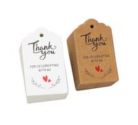 WEKADRIN 200 Pezzi Etichette di Carta Kraft Tag di Ringraziamento Bianche e Marroni, Etichette Decorative per Compleanno e Feste, Accessori Leggeri per Confezioni Regalo e Decorazioni