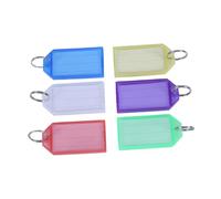 WEKADRIN 24 pezzi Targhette Portachiavi in Plastica Multicolore con Anello Resistente Etichette Identificative Scrivibili per Chiavi Bagagli e Animali Domestici per in Hotel e Uffici