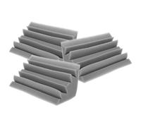 WEKADRIN 3 Pezzi Pannelli Fonoassorbenti Angolari in Schiuma Resistente al Fuoco 12X12X24 CM Grigio per Home Theater Cinema Sale Musica Insonorizzazione Pareti