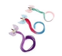 WEKADRIN 3pezzi Fermagli Per Parrucche Colorate Sfumate Accessori Per Cosplay e Feste Per Bambine Clip Per Comode e Resistenti Per Eventi Speciali e Uso Quotidiano