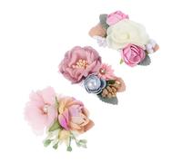 WEKADRIN 3pezzi Forcine per Capelli Floreali Finte Accessori Copricapo Decorativi Mollette per Capelli Fiori di Tessuto Adatte per Ragazze Adolescenti Donne per Occasioni Speciali