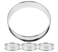 WEKADRIN 4 pezzi Anelli per Focaccine in Acciaio Inossidabile Stampi Muffin da Forno Resistenti e Facili da Pulire per Dolci e Pasticceria