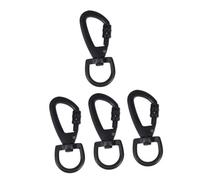 WEKADRIN 4 pezzi Ganci Portachiavi Zinco Neri con Chiusura Scatto Girevole per Accessori Fai da Te per Attività Outdoor e Campeggio