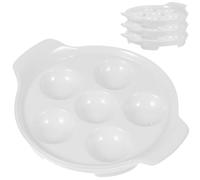 WEKADRIN 4 pezzi Piatti Escargot in Ceramica con Manici Multi-fori per Cottura Uniforme Resistenti e Versatili per Lumache e Frutti di Mare per Cene e Riunioni Familiari