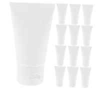 WEKADRIN 50 pezzi Bottiglie da Viaggio in Plastica Morbida Ricaricabili per Cosmetici Tubetti Schiacciabili con Tappo Ribalta Antisgocciolo per Detergente Viso e Crema Mani Compatte e