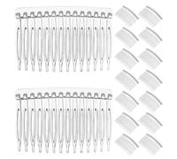 WEKADRIN 50 Pezzi Pettini Trasparenti per Chioma in Plastica 14 Denti Accessori per Chignon e Velo da Sposa Fermagli Laterali Leggeri per Styling Professionale e Uso Quotidiano