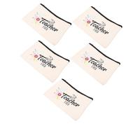 WEKADRIN 5pezzi Borsa Toilette Da Viaggio in Canvas Pochette Make up Donna Portatile e Resistente Organizer Trucchi Con Chiusura Zip Per Accessori Cosmetici Per Viaggi e Uso Quotidiano