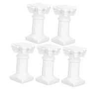 WEKADRIN 5pezzi Statua Pilastro Romano in Resina Decorazione per Casa Mini Colonna Romana Arredamento Artistico Retro Portacandele per Tavolino da caffè Soggiorno Arredamento per Casa