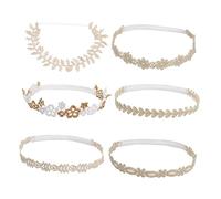 WEKADRIN 6 Fasce per Chioma in Pizzo Floreale Elastiche per Neonate e Bambine, Leggere e Morbide, Accessori Fotografici per Ragazzo Ragazza, Set da 6 Pezzi per Uso Quotidiano Stile Casuale