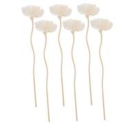 WEKADRIN 6 pezzi Bastoncini Profumati con Fiori per Diffusore di Essenziali in Rattan Naturale Aroma per Bagno Fragranza Elegante e