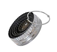 WEKADRIN 6 pezzi Coppapasta Rotondi in Acciaio con Bordi Lisci e Smerlati Stampi Formine per Biscotti e Fette Biscottate Utensili da Forno Resistenti e Facili da Pulire per Dolci Natalizi