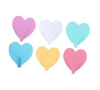 WEKADRIN 6 pezzi Ganci Adesivi Forma di Cuore in Ferro Colorati Ganci Multifunzionali per Parete Decorativi Traccia per Casa Cucina Bagno e Ufficio