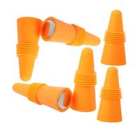 WEKADRIN 6 Pezzi per Bottiglia Vino in Silicone Alimentare Riutilizzabile Base in Acciaio Inossidabile Sigillatore Ermetico per Bottiglie Standard Rosso e Bianco per Bar Casa e Club