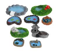 WEKADRIN 9 Pezzi Miniature Resin Ornaments For Fairy Gardens Tiny Micro Landscape Decor For Flower Pots And Terrariums Indoor Outdoor Use