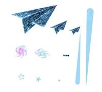 WEKADRIN Adesivi Murali Luminosi per Cameretta Stelle e Aereo Sticker da Parete Autoadesivi Fluorescenti per Decorazione Notte Facili da Rimuovere Senza Residui