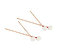 WEKADRIN Bacchette Per Timpani 4 Pezzi Con Testa in Feltro Bianco, Manico in Legno Rosso, Accessori Per Orchestra, Banda e Uso Professionale in Studio