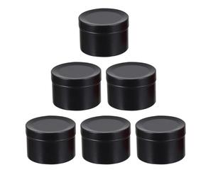 WEKADRIN Barattoli per Candele in Lega di Alluminio 50ml, Set da 6 Pezzi Coperchio Circolare Sigillato, Contenitori per Unguenti Fai da Te e Vasetti di Crema per Viso, per Feste