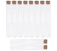 WEKADRIN Barattolo Portafiammiferi in Vetro Tappo in Legno Set da 10 Pezzi Piccolo Contenitore Trasparente per Uso Domestico e Conservazione Sicura di Fiammiferi Oli Essenziali e