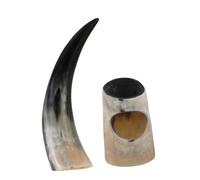WEKADRIN Bicchiere Corno da Bere Vintage in Corno Bue con Supporto Tazza da Antica Viking per Uomo Papà Coppa per Idromele Decorativa e Resistente per Bar e Casa